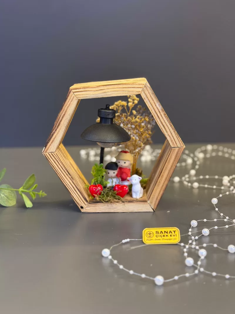 Işıklı Ahşap Dekor Hediyelik