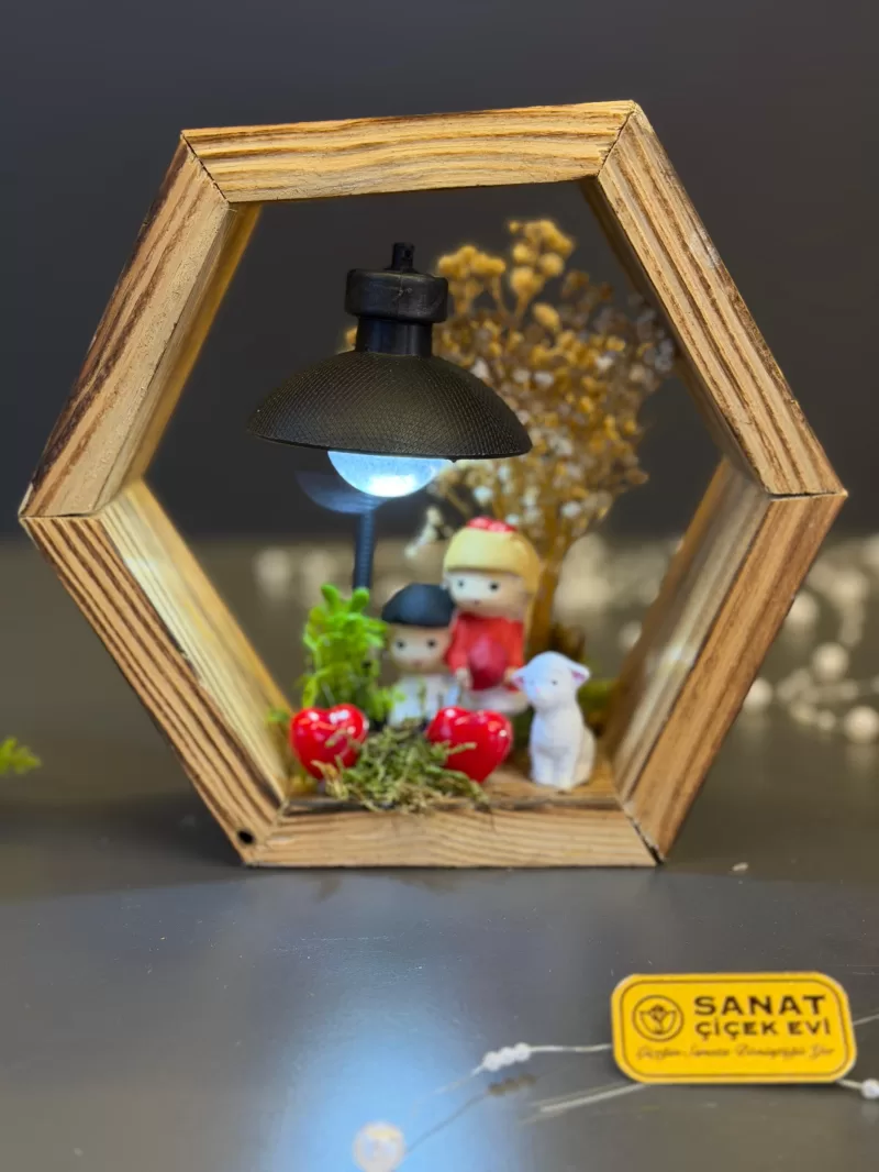 Işıklı Ahşap Dekor Hediyelik