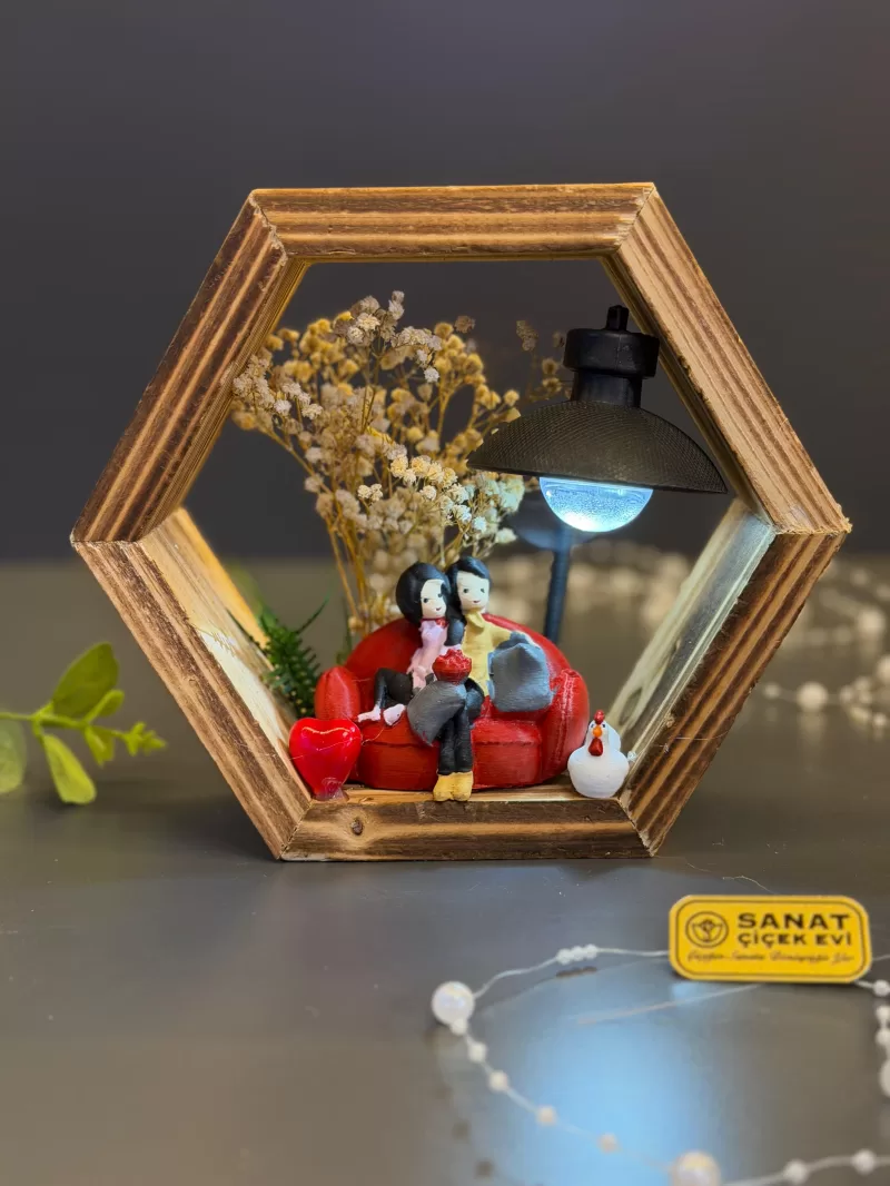 Işıklı Ahşap Dekor Hediyelik