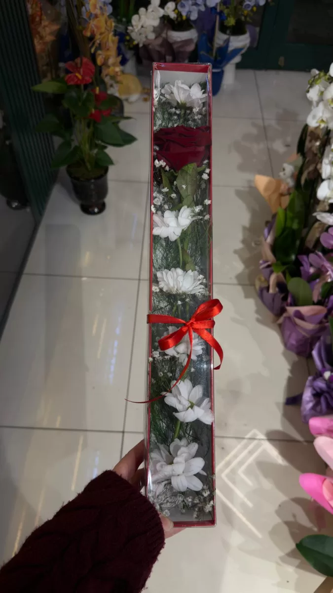 Kutuda Papatya Ve Gül Aranjmanı