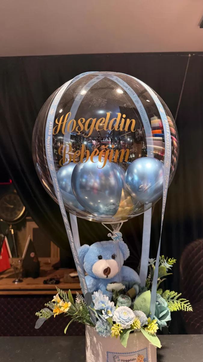 Erkek Bebek Balonlu Kutu