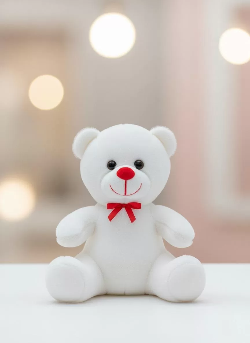 25Cm Beyaz Peluş Ayıcık