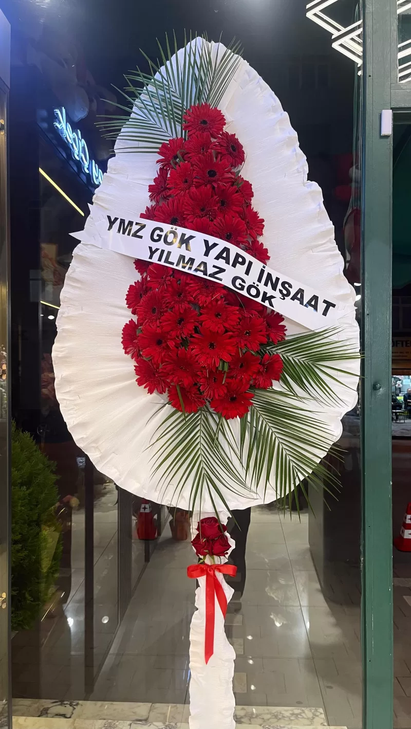 Kırmızı Gerberalı Çelenk