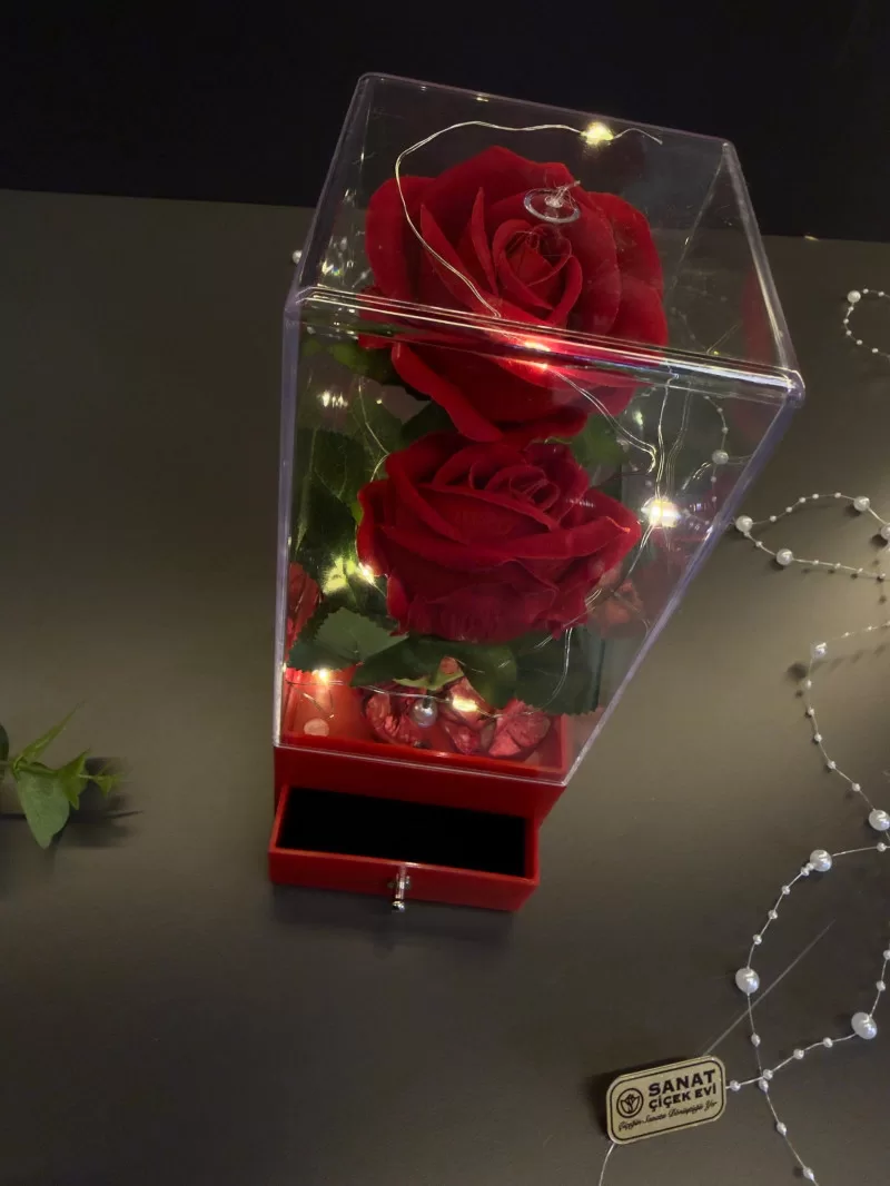 Işıklı Kutuda Kadife Gül