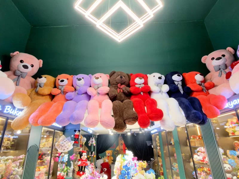 100cm Yavrulu Açık Kahverengi Peluş Ayıcık