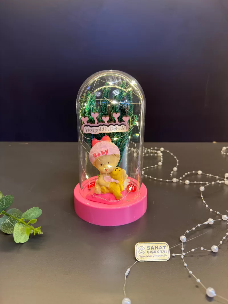 Işıklı Fanusta Kız Bebek Teraryum