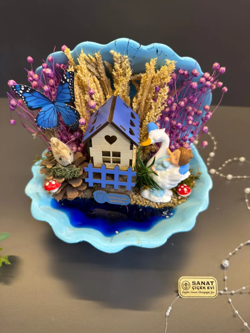 İstiridye Vazoda Erkek Bebek Teraryum